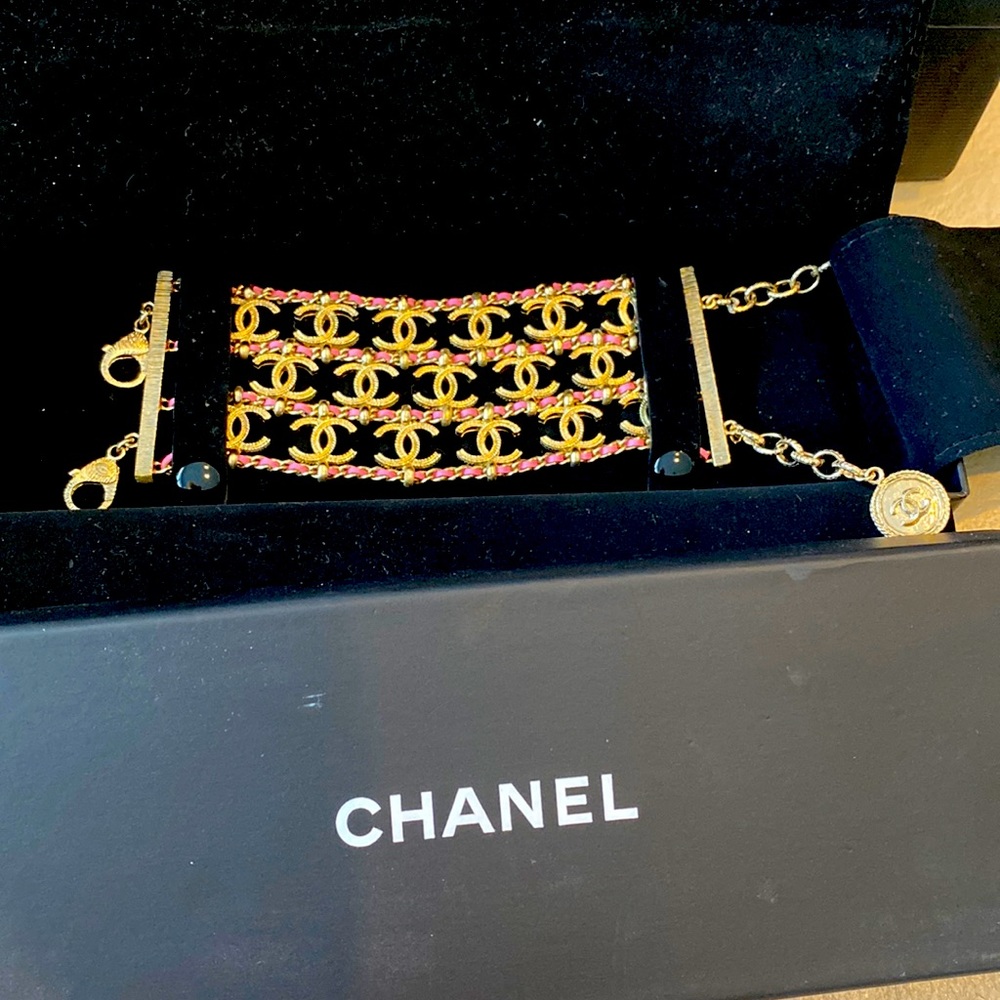 Authentic Chanel 3 tiered cuff bracelet